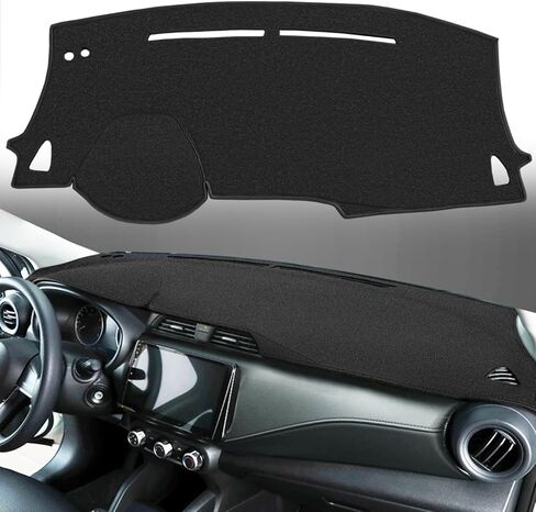 Dash Cover Mat Custom Fit for Nissan Versa with Light Sensor, Dashboard Pad Carpet Protector (Black) K372 in Saudi Arabia