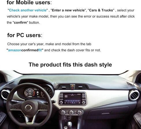 Dash Cover Mat Custom Fit for Nissan Versa with Light Sensor, Dashboard Pad Carpet Protector (Black) K372 in Saudi Arabia