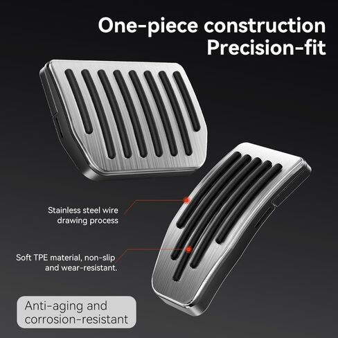 أغطية دواسات أداء YONZEE لطراز Tesla 3 وModel Y Juniper، 2026 ترقية Snap-Lock 304 دواسات الفرامل والتسريع المصنوعة من الفولاذ المقاوم للصدأ، ملحقات بديلة مضادة للانزلاق in Kuwait