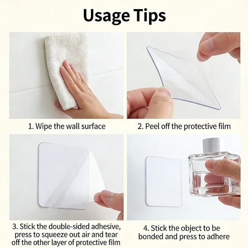 100 PCS Heavy Duty Double Sided Tape, Strong Clear Permanent Adhesive, No Drill No Nails Wall Mounting Tape for Plastic Glass Metal Tile Wood Wall in Saudi Arabia
