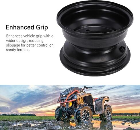Acouto 8 Inch ATV Front Wheel Rim 19x7-8 19x7.00- Go Kart Wheel Rim 4 Hole High Strength Steel Hub for Dirt Bike Buggy Ride On Mower in Saudi Arabia