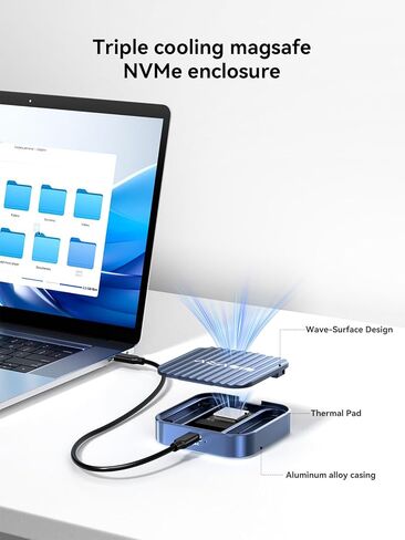 حاوية SSD 2230، حاوية ACASIS M.2 NVME SSD مع شفط مغناطيسي، USB 3.1 Gen 1 10 جيجابت في الثانية تدعم مفاتيح M وB+M وما يصل إلى 2 تيرابايت، حاوية NVME لأجهزة iPhone/iPad/MacBook/الكمبيوتر المحمول in Kuwait