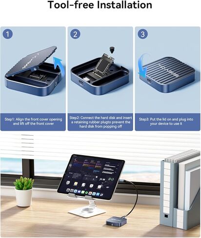 حاوية SSD 2230، حاوية ACASIS M.2 NVME SSD مع شفط مغناطيسي، USB 3.1 Gen 1 10 جيجابت في الثانية تدعم مفاتيح M وB+M وما يصل إلى 2 تيرابايت، حاوية NVME لأجهزة iPhone/iPad/MacBook/الكمبيوتر المحمول in Kuwait
