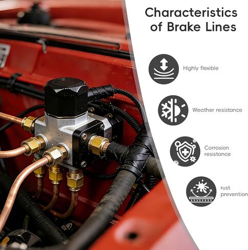 طقم خط فرامل مطور بطول 25 قدمًا و3/16 بوصة، يتميز بأنابيب مرنة جديدة مطلية بالزنك، ومناسبة لأنظمة الفرامل الهيدروليكية وأنظمة الوقود/ناقل الحركة (تتضمن 16 قطعة تركيب). in Kuwait