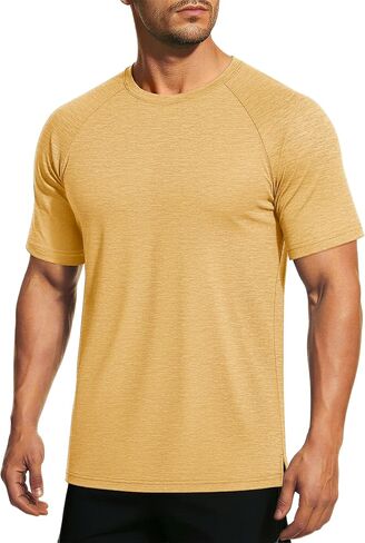 MAGCOMSEN Mens Workout Shirts Short Sleeve Athletic Dry Fit Tshirt Moisture Wicking Gym Running Performance Tee Shirts in Saudi Arabia
