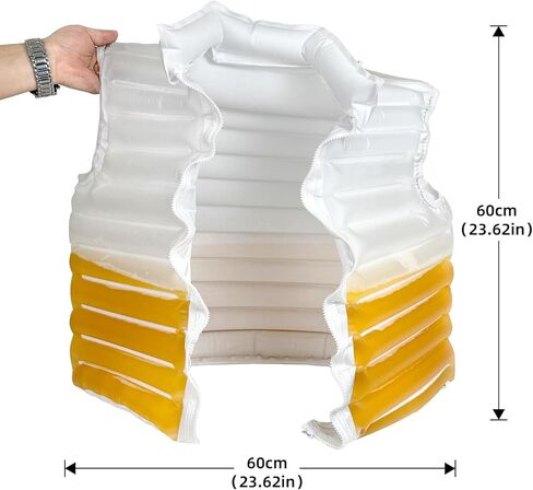 Transparent Beer-Filled Jacket for Pool & Party One Size Inflatable Beer Puffer Jacket with Straw, Novelty Wear for Festivals in Saudi Arabia