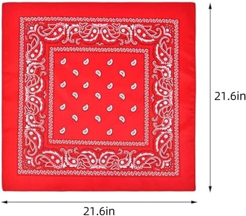 Paisley Bandana 3 Pack, 22" Square Printed Bandanas for Men Women, Multi-Color Head Wrap Scarf in Saudi Arabia