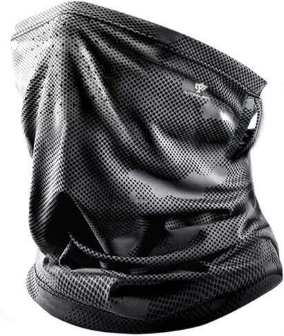 ملابس صيفية للحماية من الأشعة فوق البنفسجية، قناع للرقبة، قناع للوجه، وشاح واقي من الشمس قابل للتنفس (أبيض/أسود) in Kuwait