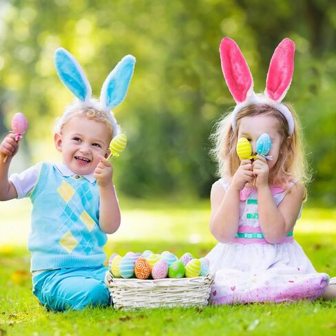 24 حزمة من عصابة رأس آذان أرنب عيد الفصح متعددة الألوان من القطيفة على شكل آذان أرنب من إكسسوارات الأزياء التنكرية لجميع الأعمار لوازم حفلات الهالوين عيد الفصح in Kuwait