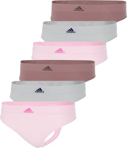 ملابس داخلية نسائية من adidas بدون خياطة، مجموعة متعددة من الملابس الداخلية، Wonder Pink مضلع/Wonder Silver/Wonder Oxide Fishnet، مقاس صغير in Kuwait