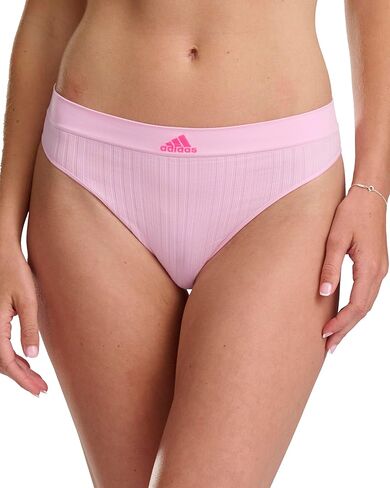 ملابس داخلية نسائية من adidas بدون خياطة، مجموعة متعددة من الملابس الداخلية، Wonder Pink مضلع/Wonder Silver/Wonder Oxide Fishnet، مقاس صغير in Kuwait