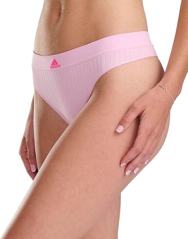 ملابس داخلية نسائية من adidas بدون خياطة، مجموعة متعددة من الملابس الداخلية، Wonder Pink مضلع/Wonder Silver/Wonder Oxide Fishnet، مقاس صغير in Kuwait
