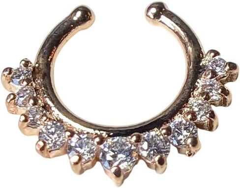1pc Non-Piercing Line Gems Septum Hanger Clip-On Fake Nose Ring - Body Jewelry in Saudi Arabia