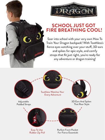كيفية تدريب حقيبة ظهر التنين للأولاد، حقيبة أطفال بلا أسنان، حقيبة ظهر تنين للأولاد، مقاس واحد رمادي in Kuwait