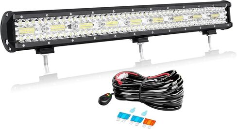 AUXTINGS 31 inch LED Light Bar, 220W Triple Row Spot Flood Beam Off Road Driving Light with 12V Wiring Kit, Waterproof Fog Lights for 12V 24V Car Vehicle 4X4 4WD UTV SUV Truck Tractor Trailer in Saudi Arabia
