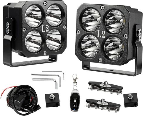 4 Inch Led Pods Light with Flashing Mode, White Off Road Driving Light Spot LED Bar Cube Lights 230W 3200LM Auxiliary Ditch Lights for SUV ATV Truck Boat with Remote Controller (2 Pcs) in Saudi Arabia
