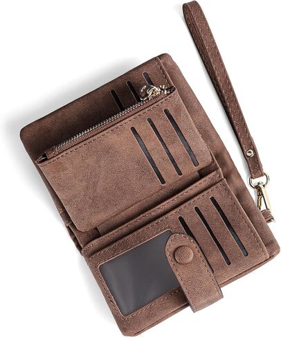 Womens Wallet Small Bifold Leather Wallets Women RFID blocking Ladies Wristlet with Card holder ID window Coin Purse in Saudi Arabia