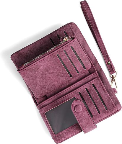 Womens Wallet Small Bifold Leather Wallets Women RFID blocking Ladies Wristlet with Card holder ID window Coin Purse in Saudi Arabia