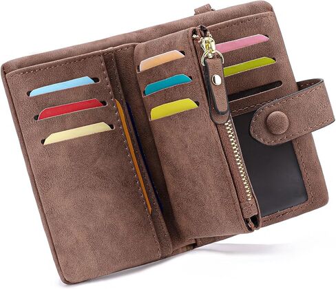 Womens Wallet Small Bifold Leather Wallets Women RFID blocking Ladies Wristlet with Card holder ID window Coin Purse in Saudi Arabia