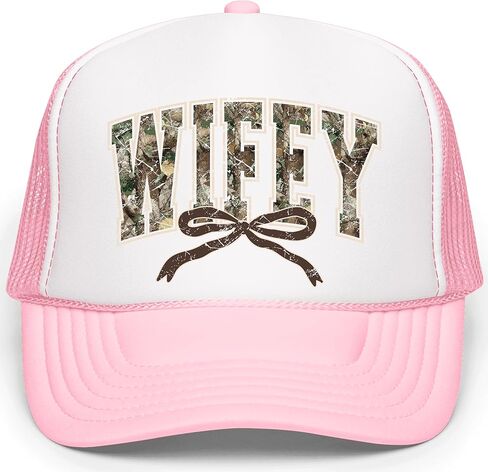 Wifey Camo Print and Bow Trucker Hat التمويه الزوجة الكلاسيكية 5 لوحة رغوة أمامية Snapback in Saudi Arabia
