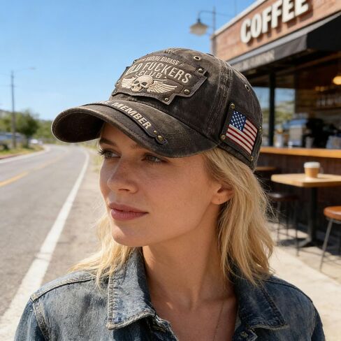 Old Fuckers Club Hat, 3D Embroidery and Rivets Vintage Baseball Cap, Unisex Retro Adjustable Hat Gift for Men & Women in Saudi Arabia