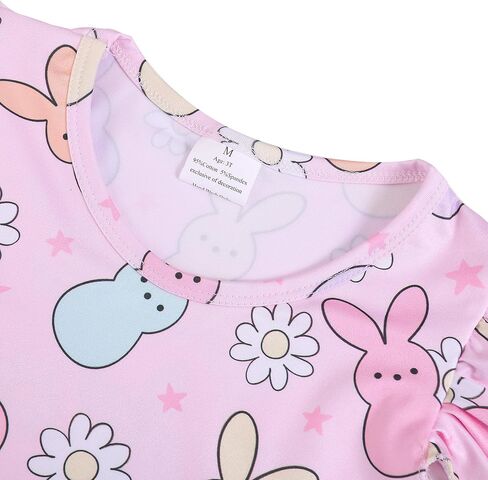 nebljgo Toddler Girl Bunny Clothing Sets Spring Summer T-Shirt Leggings Pants Outfit 3-8Y in Saudi Arabia