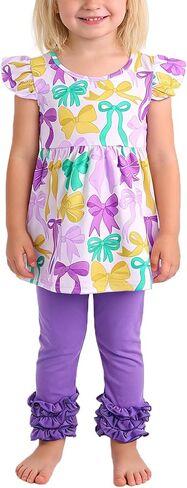 Toddler Girl Baseball Outfits Set Sports Print T-shirts Short Sleeves Pants Outfit 3-8Y in Saudi Arabia