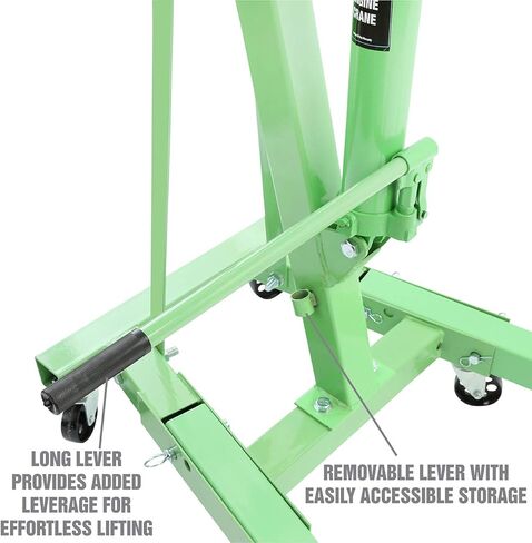 OEMTOOLS 24830 Engine Hoist 2 Ton, Foldable Cherry Picker Shop Crane, 4 Engine Lift, Removes and Transports Engines, Adjustable Boom, 6 Solid Steel Caster Wheels, Industrial Shop Equipment in Saudi Arabia
