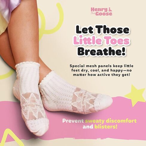 5 Pairs Ruffle Socks for Toddler Girls – Breathable Cotton Mesh, Frilly & Giftable Baby Dress Socks in Saudi Arabia