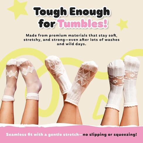 5 Pairs Ruffle Socks for Toddler Girls – Breathable Cotton Mesh, Frilly & Giftable Baby Dress Socks in Saudi Arabia