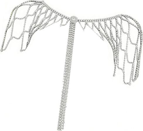 Lightweight Alloy Rhinestoned Fringe Body Chain Shoulder Chain with Easy Wear for Bride on Wedding Day Rhinestones Fringe Nec in Saudi Arabia