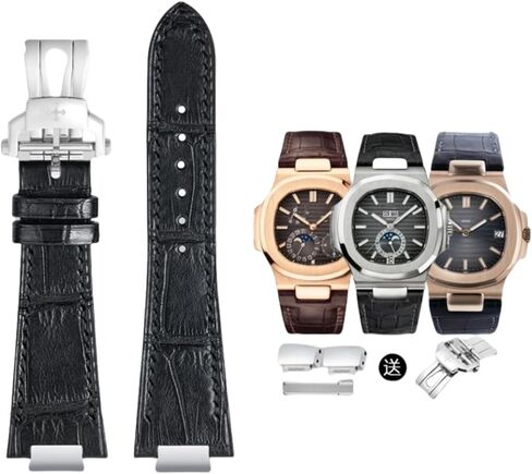 حزام ساعة من جلد التمساح الأصلي، مناسب لأشرطة ساعة Patek Philippe (Nautilus). in Kuwait