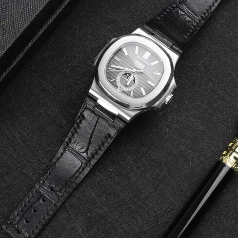 حزام ساعة من جلد التمساح الأصلي، مناسب لأشرطة ساعة Patek Philippe (Nautilus). in Kuwait