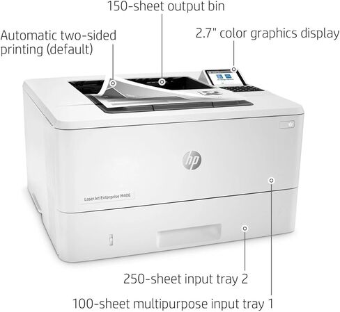HP LaserJet Enterprise M406dn Monochrome Laser Printer, Black and White, Automatic Duplex Printing, Ethernet Network Ready, High-Speed Business Office Printer, USB 2.0 Connectivity (Renewed) in Saudi Arabia