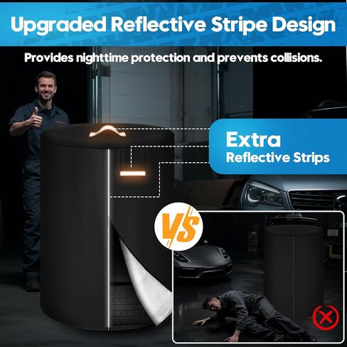 Tire Cover for Storage, 420D Waterproof Tire Storage Bag with Reflective Stripe, Waterproof Zipper, Reflective Handles, Air Vent, Universal Tire Covers Fit 30 Inch Tires in Diameter in Saudi Arabia