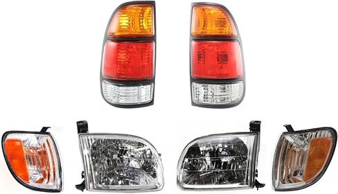 Replacement Halogen Headlight Kit Driver Side and Passenger Side fits Toyota Tundra 2004 (Production to Aug) All Cabs in Saudi Arabia