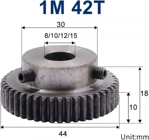 1M42T مهماز تروس تتحمل 8 مم 10 مم 1 Mod 42 أسنان 45 # مادة فولاذية 1-8 قطع (8 مم، 2 قطعة 1 متر 42 أسنان) in Kuwait