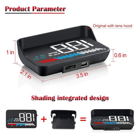 عرض رأس السيارة، عداد سرعة OBD2 HUD GPS لشاحنة، iKiKin M7 ثنائي وضع العرض الزجاج الأمامي للسيارة للعرض الخارجي لجميع السيارات والمركبات in Kuwait