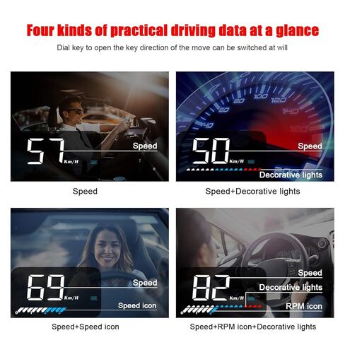 عرض رأس السيارة، عداد سرعة OBD2 HUD GPS لشاحنة، iKiKin M7 ثنائي وضع العرض الزجاج الأمامي للسيارة للعرض الخارجي لجميع السيارات والمركبات in Kuwait