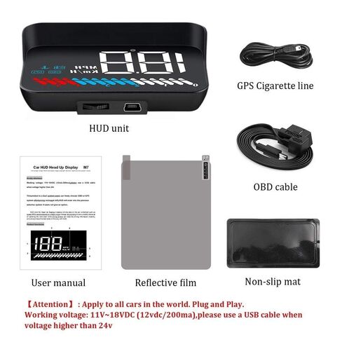 عرض رأس السيارة، عداد سرعة OBD2 HUD GPS لشاحنة، iKiKin M7 ثنائي وضع العرض الزجاج الأمامي للسيارة للعرض الخارجي لجميع السيارات والمركبات in Kuwait