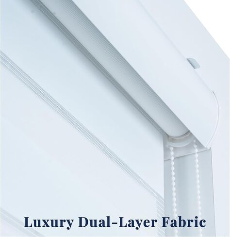 ستائر ShadesU Zebra لأسطوانة النوافذ الداخلية، ظلال حمار وحشي لظلال تصفية الضوء الخاصة بالنوافذ (أقصى ارتفاع 72 بوصة) (اللون الأبيض) (العرض 34 بوصة) in Kuwait