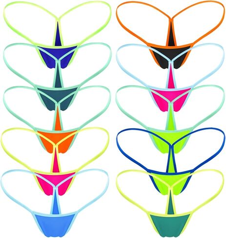 سراويل G string للنساء، سراويل بيكيني منخفضة الارتفاع نابضة بالحياة وقابلة للتنفس ومريحة بدون خياطة من الأسفل بدون عرض in Kuwait