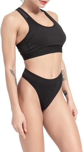 GRANKEE Women's High Waisted Breathable Seamless Thong Panties,No Show Workout Underwear,Comfortable Cotton Crotch,12 Pack (B3S3 GWU S) in Kuwait