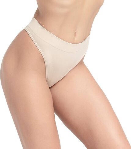 GRANKEE Women's High Waisted Breathable Seamless Thong Panties,No Show Workout Underwear,Comfortable Cotton Crotch,12 Pack (B3S3 GWU S) in Kuwait