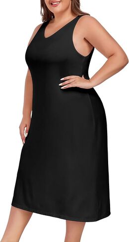 MANCYFIT Plus Size Full Slip for Women Long Slip for Under Dress Slips Tank Top Long Nightgown in Saudi Arabia