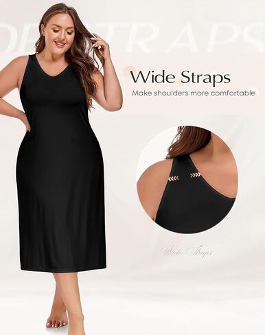 MANCYFIT Plus Size Full Slip for Women Long Slip for Under Dress Slips Tank Top Long Nightgown in Saudi Arabia