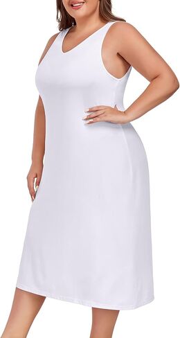 MANCYFIT Plus Size Full Slip for Women Long Slip for Under Dress Slips Tank Top Long Nightgown in Saudi Arabia