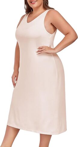 MANCYFIT Plus Size Full Slip for Women Long Slip for Under Dress Slips Tank Top Long Nightgown in Saudi Arabia