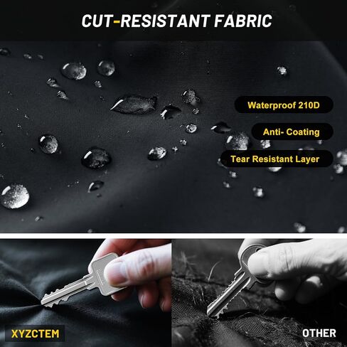 XYZCTEM Motorcycle Cover Waterproof Outdoor All Season Protection Motorcycle Storage Night Reflective Handles with Lock-Holes Storage Bag Fits up to 116" Motorcycle Vehicle Covers, Black in Kuwait