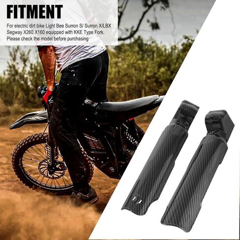 Surron KKE Fork Guards Imitation Carbon Fiber Sur-Ron Front Fork Cover Protector Front Fork Guards Shock Protection Compatible with Electric Dirt Bike Sur-Ron/Surron/Sur Ron S/X / X160 / X260 in Saudi Arabia